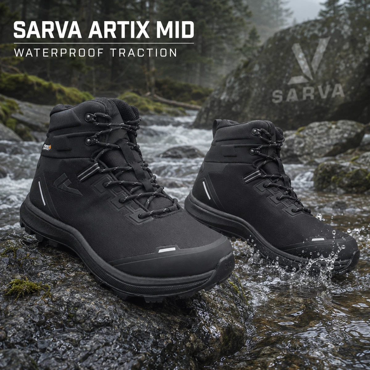 SARVA ARTIX MID MEN\'S 10 EU 44 BLACK WATERPROOF WINTER HIKING BOOTS NEW BOX VJ Sarva Artix 2 main image 3