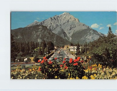Postcard Banff Main Street And Cascade Mountains Banff Canada