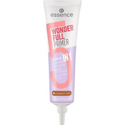Primer essence WONDER FULL 5 IN 1 Braun feuchtigkeitsspendend vegan SPF