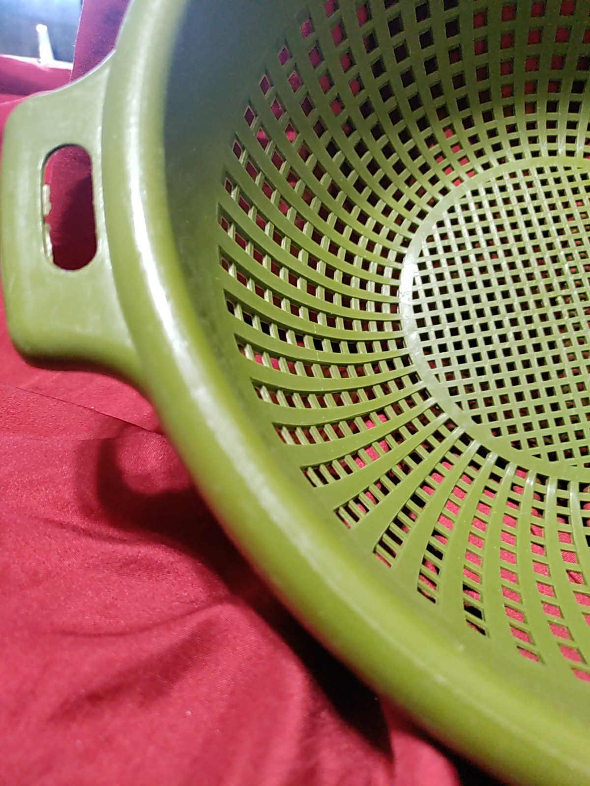 Vintage MCM Avocado Olive Green Max Klein Co Strainer Colander  1970s Kitchen