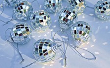 Mini Disco Ball w/ Cap Cord Mirror Ornaments 1-1/8" Miniature 3 cm 1 inch