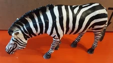 Schleich Zebra Grazing Figure 2009 Wildlife Safari Retired Mare Toy