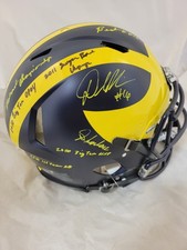 DENARD ROBINSON SIGNED MICHIGAN WOLVERINES F/S SPEED AUTHENTIC HELMET BECKETT QR
