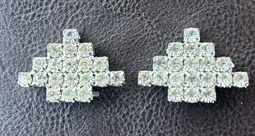 Signed Bluette Rhinestone Clips