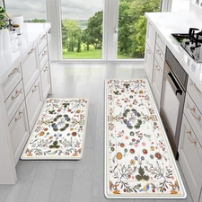 Kitchen Mats for Floor, Anti Fatigue Cushioned Kitchen Rugs Set of 2, Non Sli...