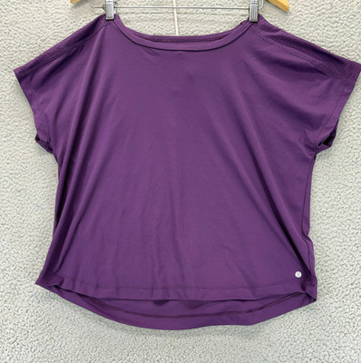 Layer 8 Purple Women Size L Qwick-Dry Performance Yoga Gorpcore Athletic T-Shirt