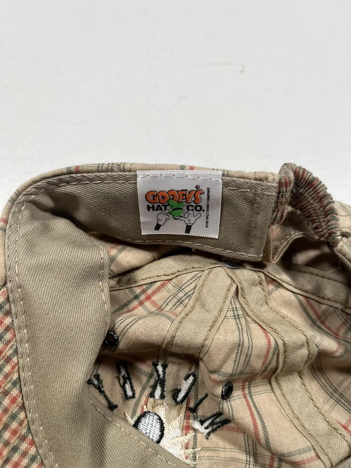 DE COLECCIÓN Gorra de Mickey Mouse Ajustada Para Hombre Talla Única Tostada Cuadros Disney Hecha en EE. UU. Foto 2 de 4