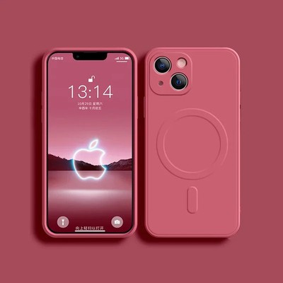 Liquid Silicone Magnetic Shockproof Case For iPhone 11 17 Pro Max MagSafe