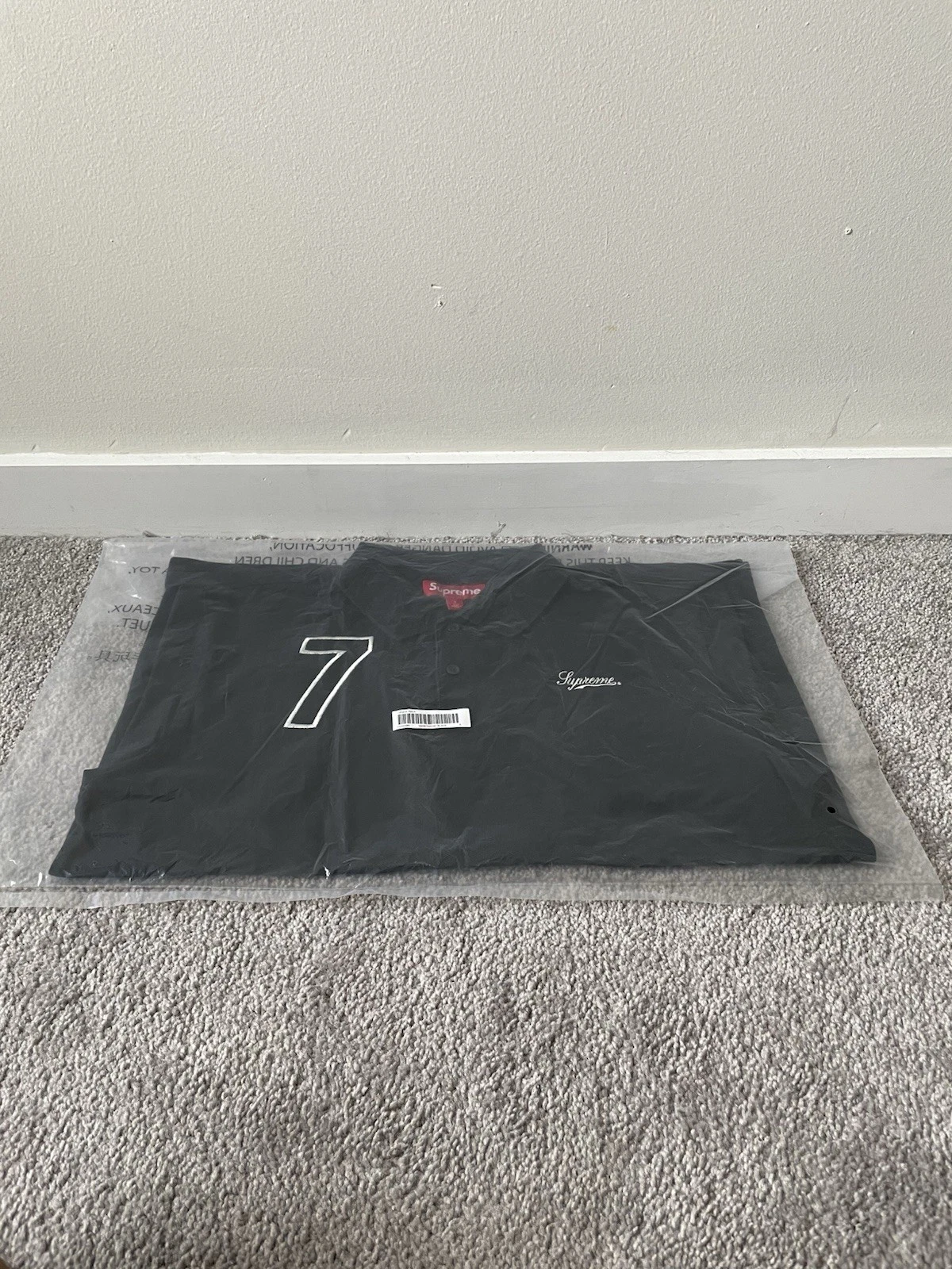 Supreme Polo Corsiva Nera Piccola SS25