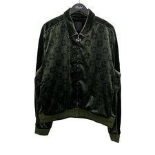 GIVENCHY Velvet Monogram Blouson Green L Used Vintage Fashion