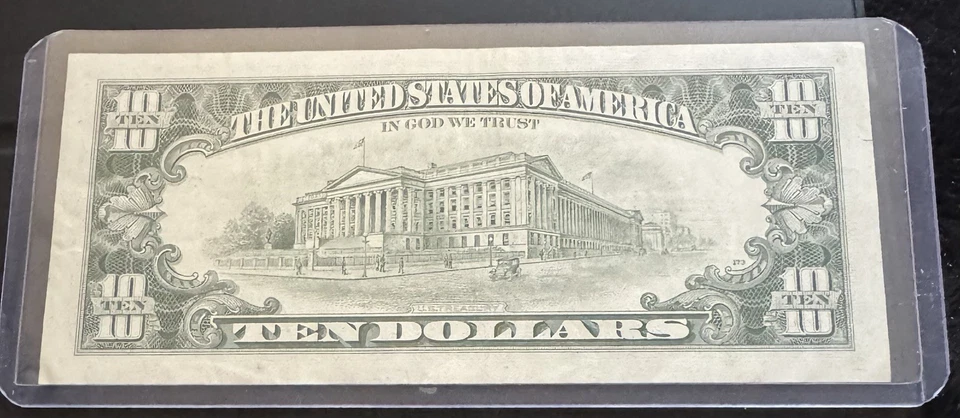 1985 $10 Federal Reserve Note CRISP UNC – Rare Vintage Bill C49485941A - Image 2 of 2