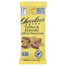 Toffee & Almonds in Milk Chocolate, 33% Cocoa, 1.3 oz (37 g)