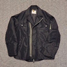 sacai Black Layered MA-1 Bomber Jacket Nylon Twill L 24-03320M Military