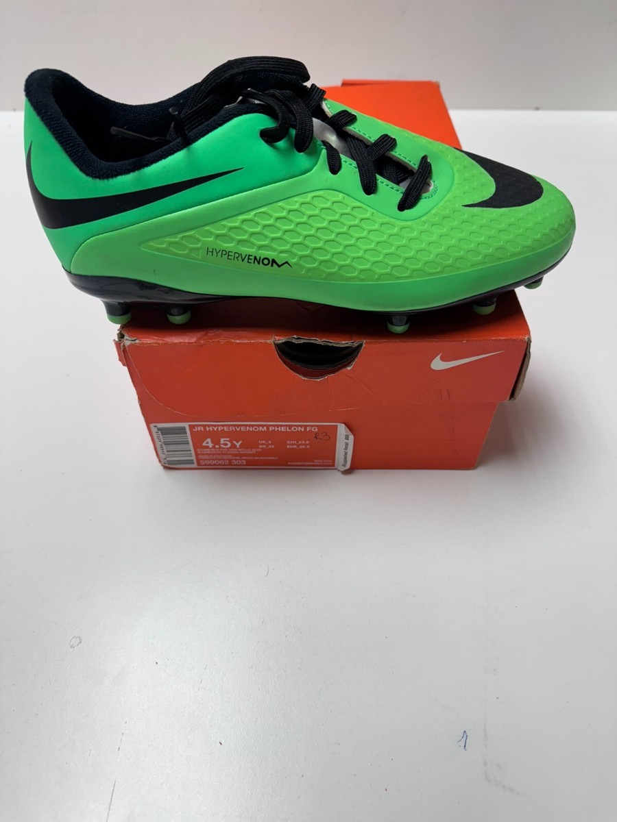 Nike Jr Hypervenom Phelon FG Kids' Soccer Shoe - Poison Green | eBay