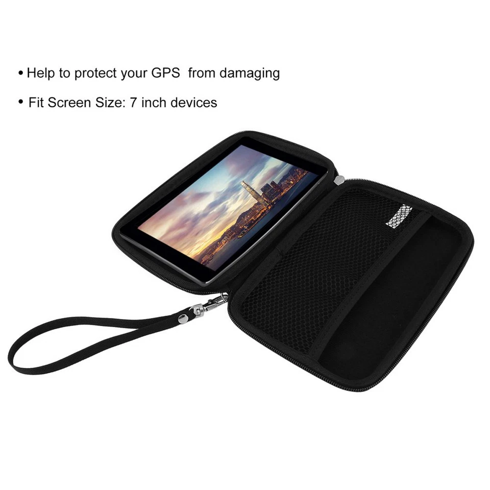 7" Hard EVA Travel Zipper Carrying Case Bag for Garmin GPS Charger Hard Driver  - Image 2 of 4