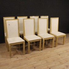 8 chaises italiennes laquées meuble fauteuils salle à manger salon style ancien