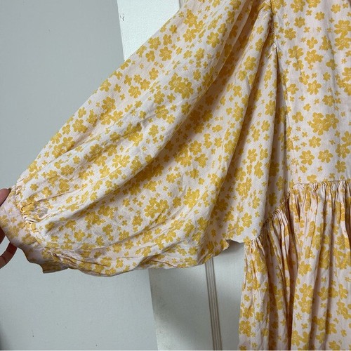 Abito midi donna Sundry giallo ditsy blusa manica XL cotone floreale - Foto 6 di 12