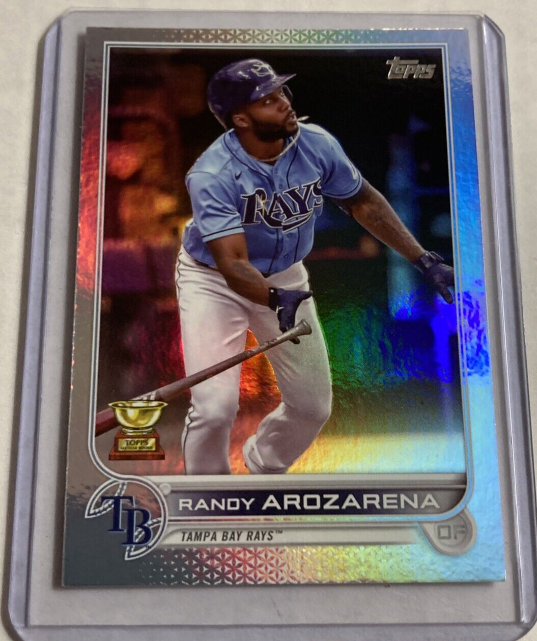 2022 Topps Series 1 #196- RANDY AROZARENA Rainbow Foil Parallel SP Gold Cup