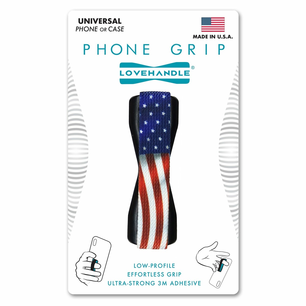 LoveHandle Cell Phone Grip American Wavy Flag Love Handle Sling