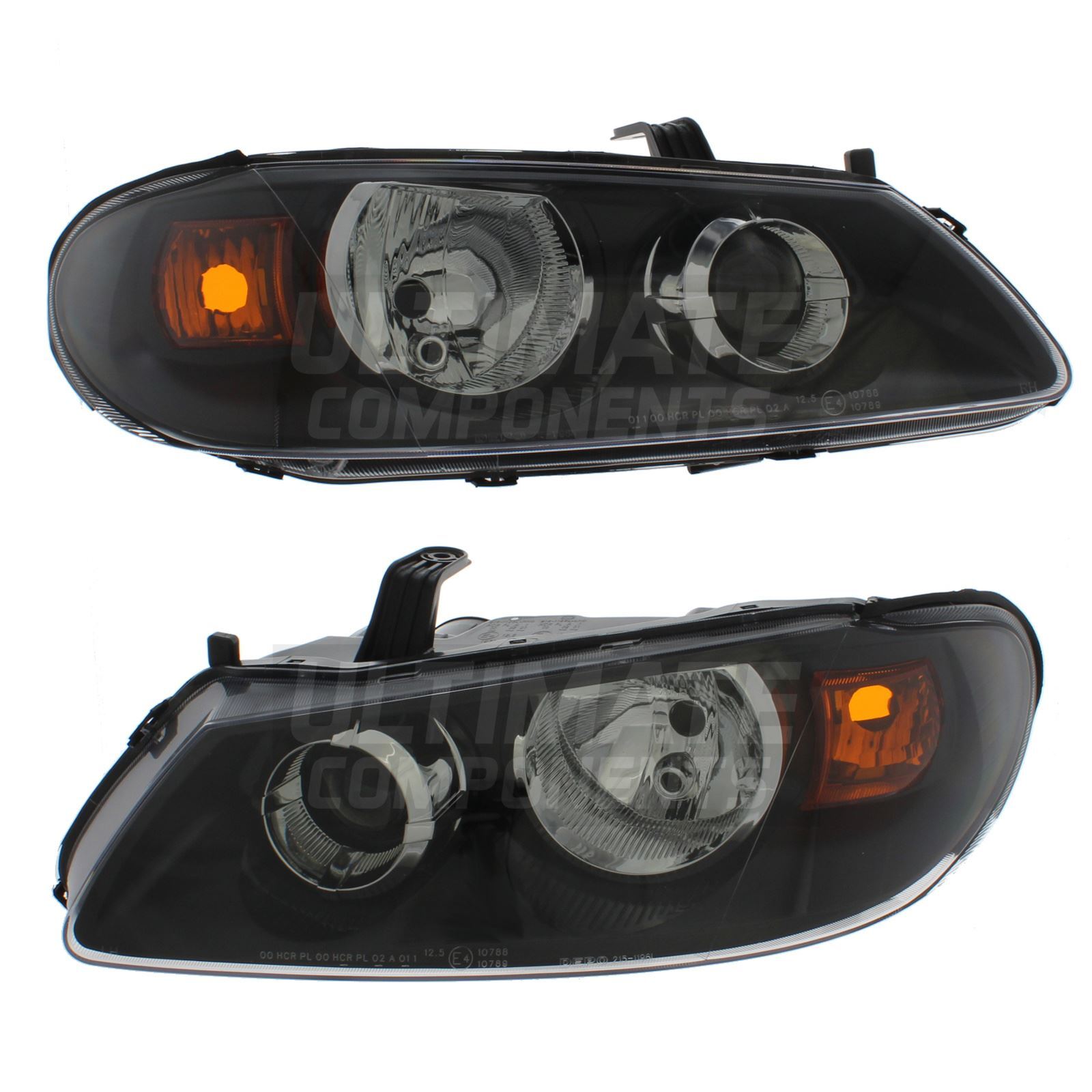 Headlights Fits Nissan Almera N16 Saloon 20032006 Black Inner
