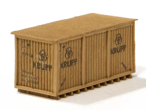 Joswood 85028 - Bausatz Ladegut Kiste m. Rahmen Krupp mittel 2x - Spur N - NEU