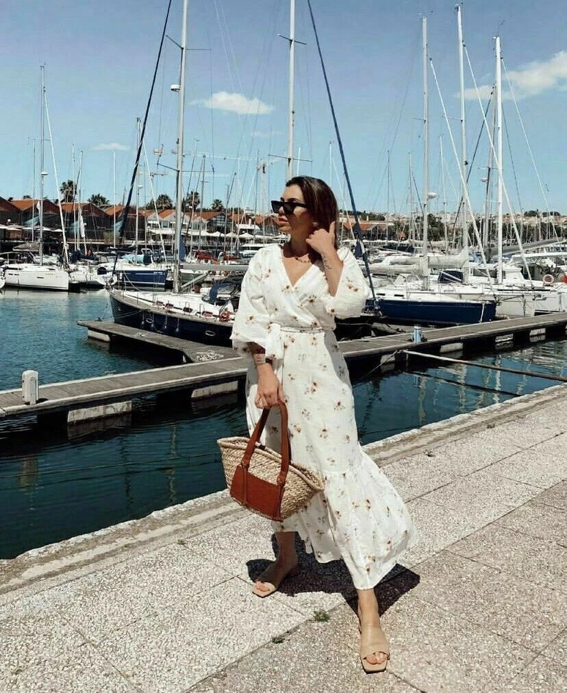 H&m wrap dress with deals flounces