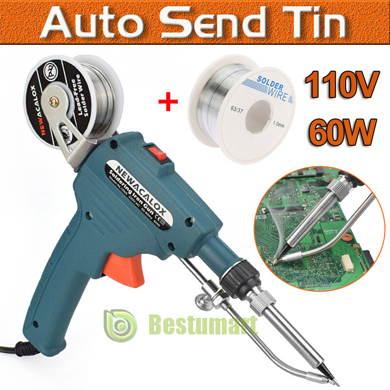 60W Auto-Feed Soldering Gun Kit With Fast Heating & Stand - Perfect For Electronics & DIY Projects