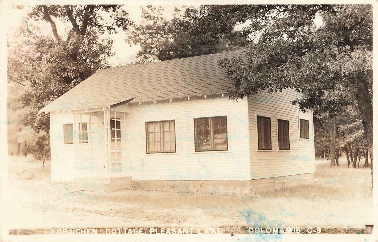 Vintage 1948 RPPC Postcard Graichen Cottage Pleasant Lake Coloma Wisconsin real eBay