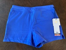 NWT Size L 12-14 FILA Tennis Shorts Double Layer Blue 30 UPF