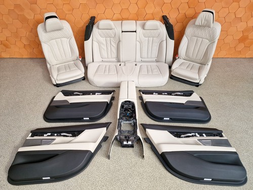 BMW G12 INNENAUSSTATTUNG SITZE TÜRKARTEN TUNNEL LEDER NAPPA ELFENBEINWEISS SE...