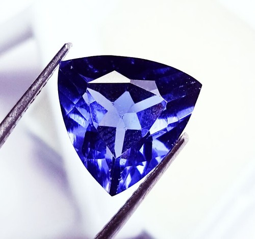 Natural Tanzanite Loose Gemstone 9.05 Ct Certified Trillion Shape With Free Gift - Picture 2 of 7