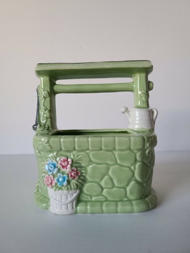 Portaplumas vintage Relpo cerámica jardín pozo maceta caja soporte esponja - Imagen 7 de 7