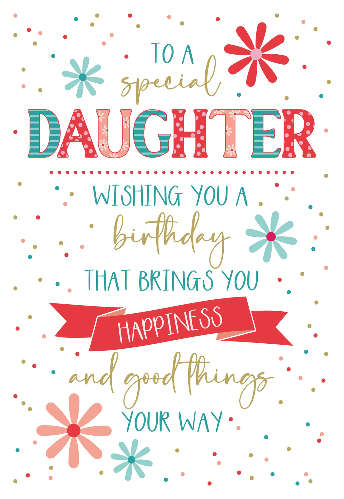 Birthday Card Daughter -  Foil Finish - Female - Cherry Orchard - 5.7"" x 8.2""