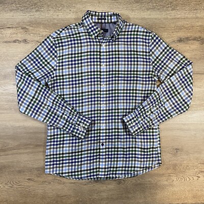 tommy hilfiger men's dress shirt regular fit non iron gingham Botanic Muse Mini Dress Light Blue/White / M