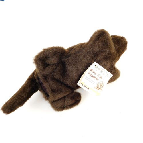 Peluche lontra marina Folkmanis animali selvatici folk peloso lungo 18" 1983 vintage - Foto 6 di 14