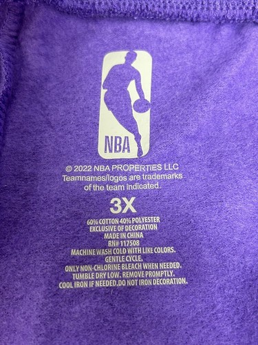 NBA Los Angeles Lakers Drawstring Fleece Sweat Pants Purple Wide Leg SZ 3X NWT - Picture 4 of 6