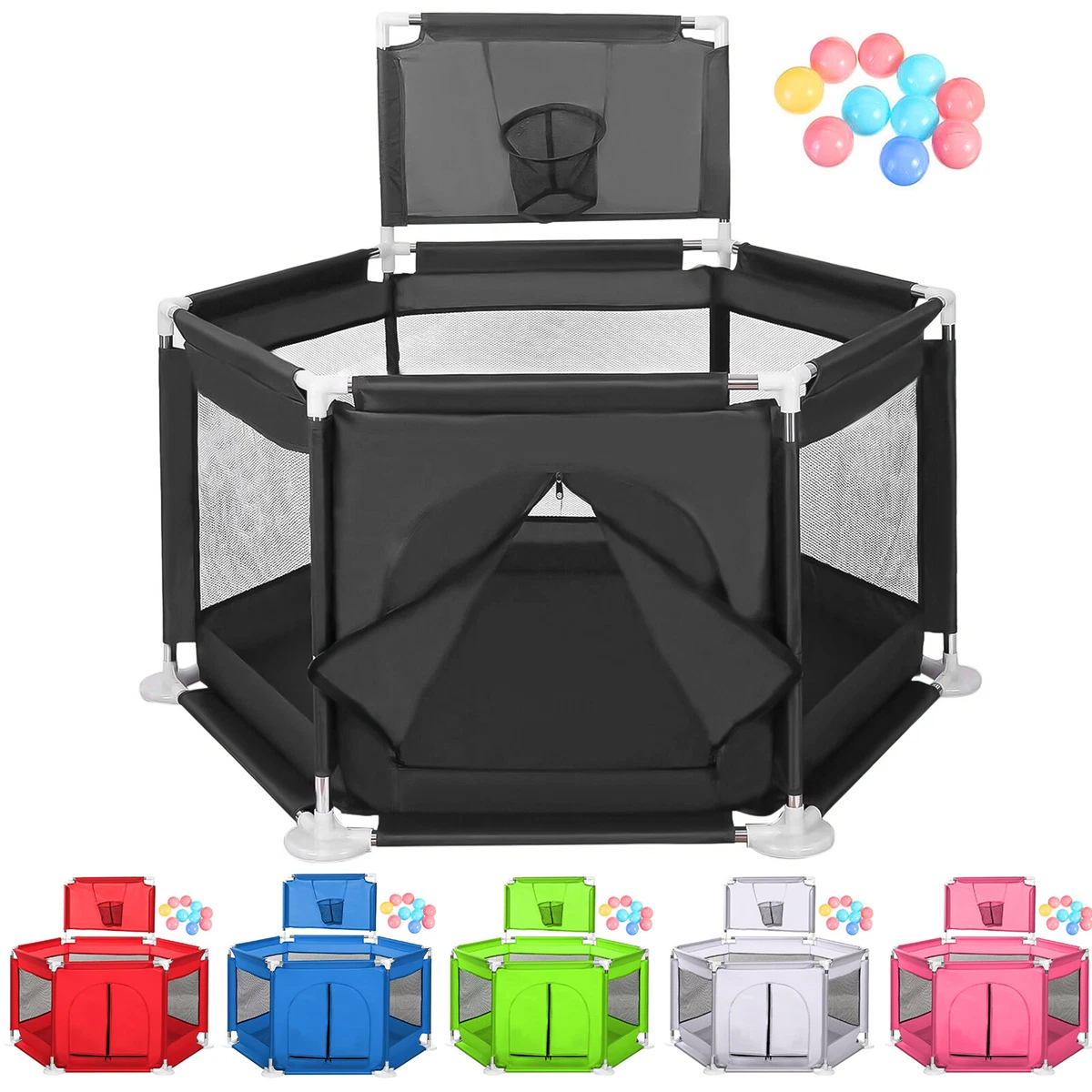 Foldable Baby Playpen Fence Kids Safety Activity Center Play Yard