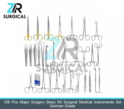 108 Pcs Major Surgery Basic Kit Surgical Medical Instruments Set German Grade