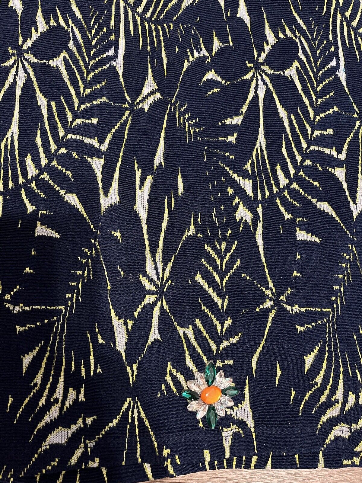 Zara Floral Jacquard Mini Skirt Tropical Print Je… - image 8