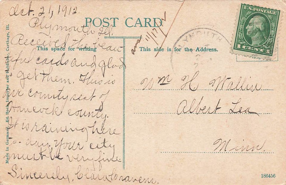 c1910 Hancock County Court House Posted Carthage Illinois IL P528 eBay