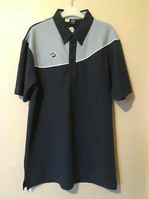 Button Down Polo Shirt ISS by Simon Jersey Short Sleeve Size M-2XL NEW  Navy/Sky UK
