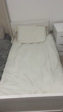 IKEA extendable toddler/childrens bed, White good condition with 3 mattresses 