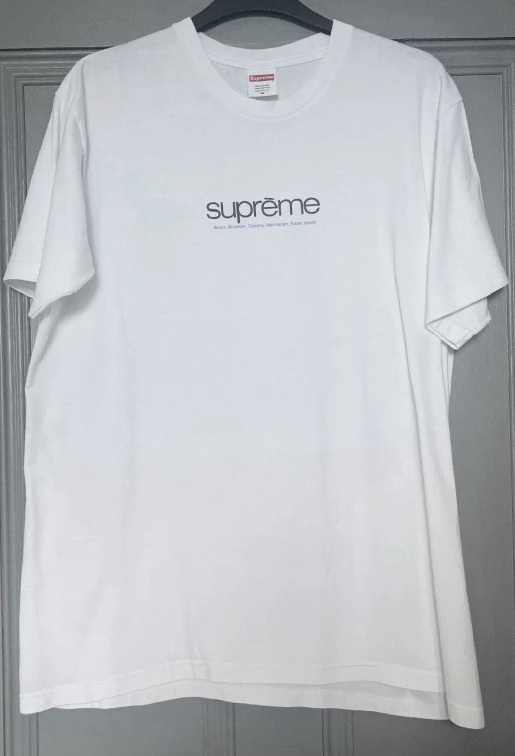T SHIRT SUPREME SS21 FIVE BOROUGHS EN BLANC   TAILLE MOYENNE   TRÈS BON ÉTAT ! *AUTHENTIQUE*