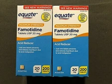 (2) New Boxes Equate Maximum Strength Acid Reducer 20mg 200 Famotidine 