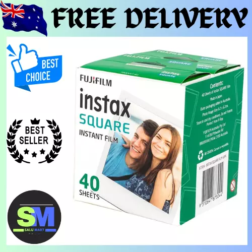 Fuji Instax Square Film 40 Pack | White | Free Shipping New - Picture 1 of 3