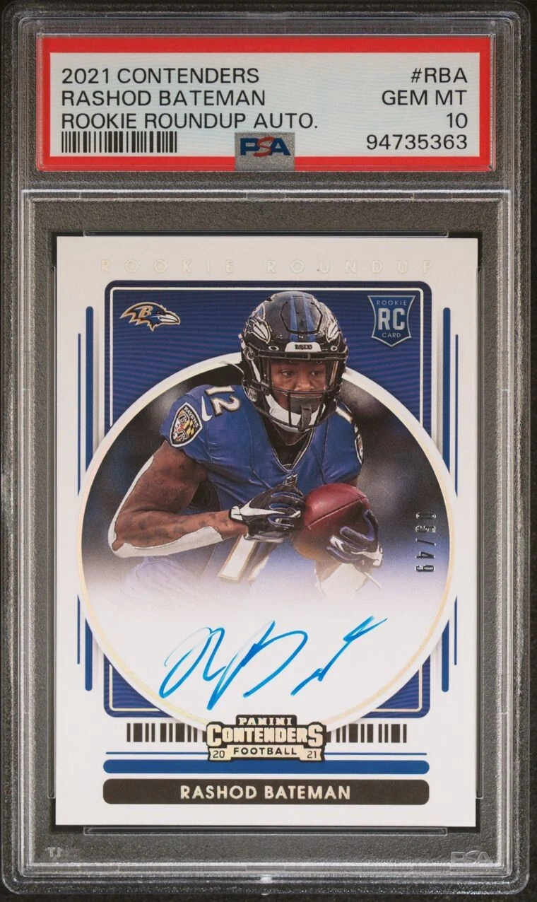 Rashod Bateman Panini Contenders Rookie Roundup Autographs #RBA Base