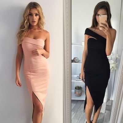 bodycon midi dress slit