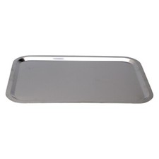 1 St&uuml;ck Serviertablett Buffetplatte Speisenplatte Edelstahl 395 x 285 x 10 mm