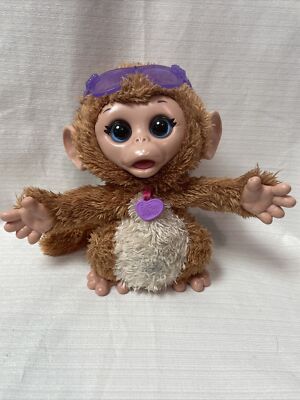 Hasbro FurReal Friends My Giggly Monkey 2013 Works Great Purple Sunglasses