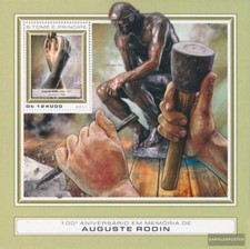 Sao Tome e Principe bloc-feuillet 1316 neuf avec gomme originale 2017 Août rodin